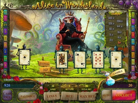 Бесплатные автоматы Alice in Wonderland риск игра
