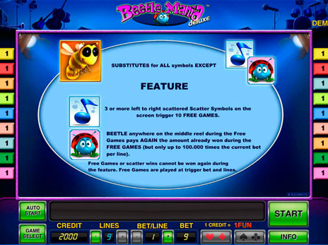 Онлайн автоматы Beetle Mania Deluxe описание бесплатных игр
