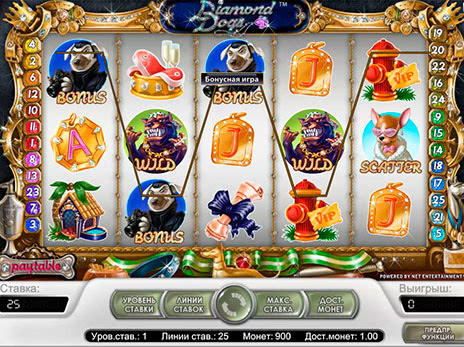 Игровые автоматы Diamond Dogs выпадение бонус игры