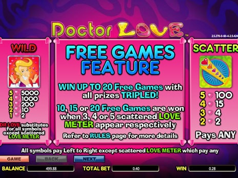 Игровые автоматы Доктор Любовь выпадение бесплатных игр