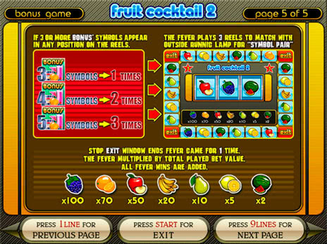 Игровые автоматы Фруктовый Коктейль 2 описание бонус игры