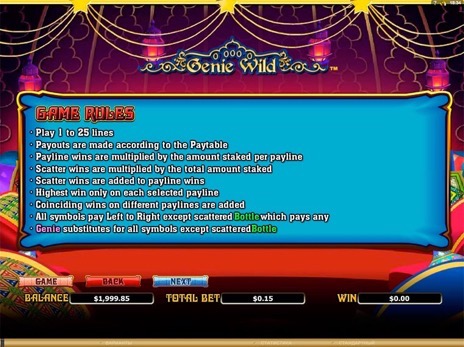 Онлайн слоты Genie Wild правила игры