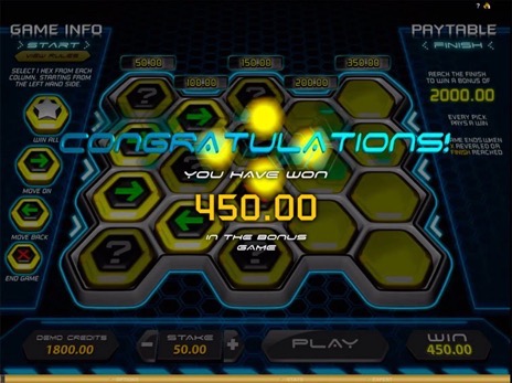 Онлайн автоматы Hexaline выигрыш в бонусе игре
