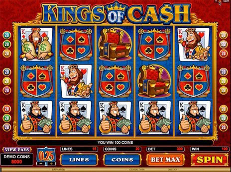 Игровые автоматы Kings of Cash максимальная выигрышная комбинация