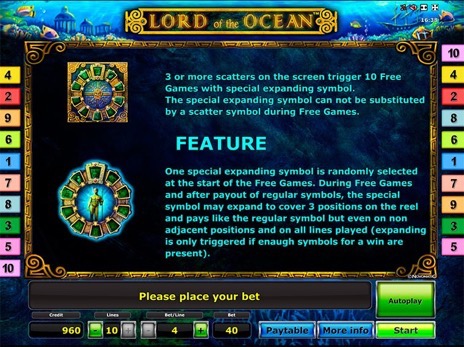 Онлайн слоты Лорд Океана описание диких символов