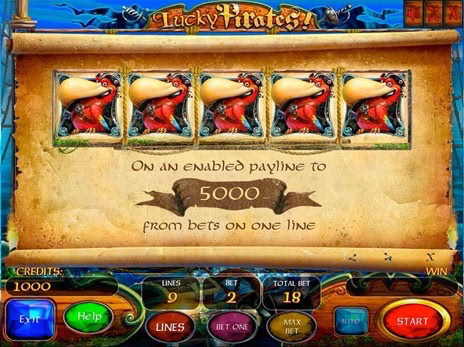 Бесплатные автоматы Lucky Pirates описание выигрышной линии