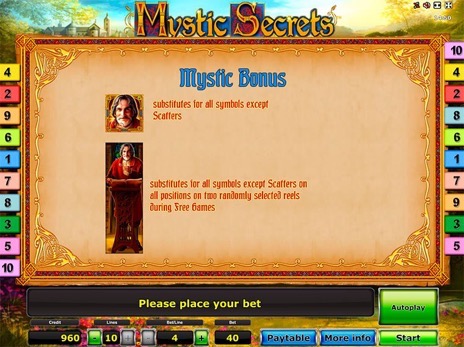 Игровые автоматы Мистические Тайны описание Mystic бонус