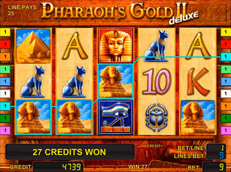 Онлайн автомат Золото Фараона 2 Делюкс выпадение бесплатных игр