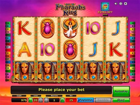 Игровые автоматы Pharaohs Ring максимальная выигрышная комбинация
