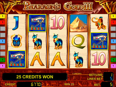 Онлайн автомат Pharaons Gold 3 выпадение бесплатных игр