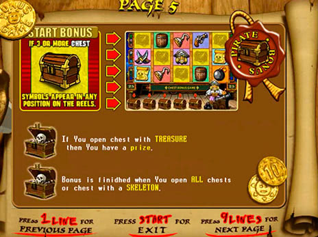 Игровые автоматы Pirate 2 описание бонус игры Сундуки
