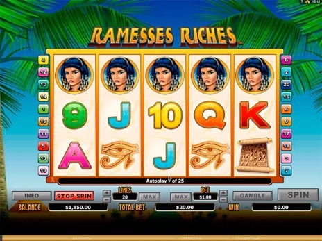 Игровые автоматы Ramesses Riches максимальная выигрышная комбинация
