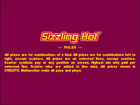 Игровые автоматы Sizzling Hot правила игры