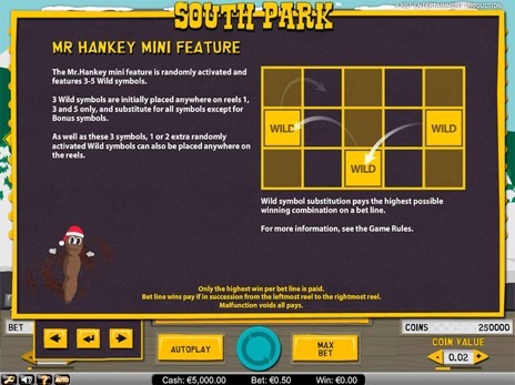 Игровые автоматы South Park Описание бонуса Хэнки