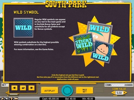 Игровые автоматы Южный Парк описание wild символова