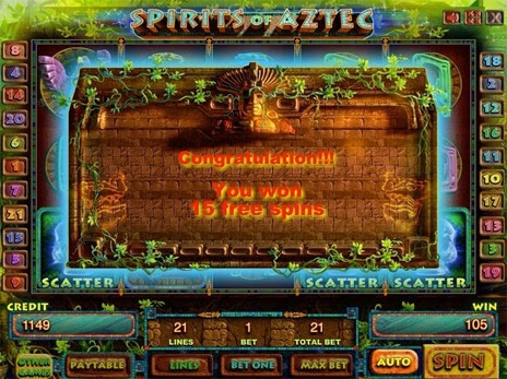 Онлайн слоты Spirits of Aztec 15 бесплатных игр