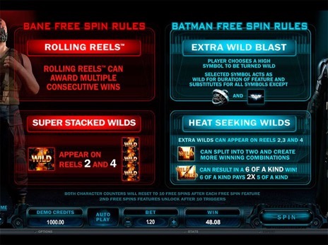 Игровые аппараты Batman бесплатные спины персонажей
