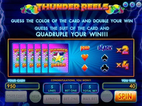 Онлайн слоты Thunder Reels риск игра