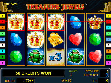 Бесплатные автоматы Treasure Jewels увеличение выигрыша