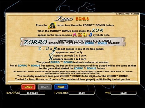 Бесплатные автоматы Zorro описание бонусов игры